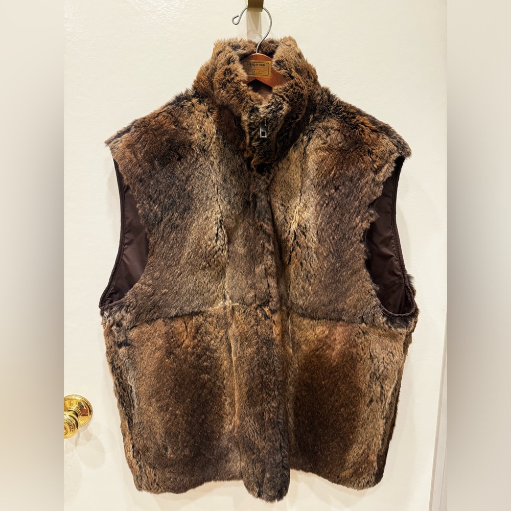Andrew Marc Rabbit Fur Vest Large - image 1